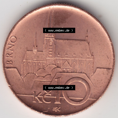 Münzen Tschechische Republik / Tschechin Eurovorläufer, Umlaufmünze vor Euroeinführung 1993-2013, 10 Kc, 10 Kronen 2013 (2) Sammlung