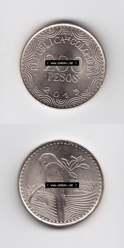 Münzen aus Amerika Kolumbien / Columbia Umlaufmünze 2013, 200 Pesos (4) Sammlung
