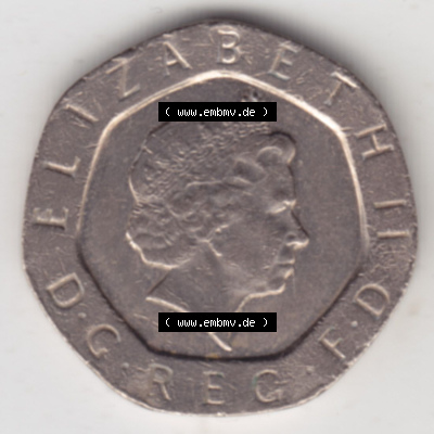 Münzen Großbritannien Eurovorläufer, Umlaufmünze vor Euroeinführung 1998-2008, 20 Pence (2) Sammlung