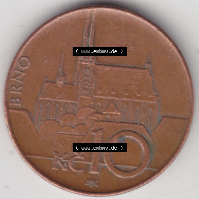 Münzen Tschechische Republik / Tschechin Eurovorläufer, Umlaufmünze vor Euroeinführung 1993-Heute, 10 Kronen 2003 (2) Sammlung