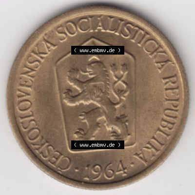 Münzen Tschechoslowakei (Land wurde 1992 aufgelöst), Umlaufmünze 1961-1990, 1 Kcs, Koruna, Krone 1964 (1) Sammlung