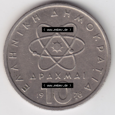 Münzen Griechenland Eurovorläufer, Umlaufmünze vor Euroeinführung 1978, 10 Apaxmai, Drachmen. Vorderseite einer Münze aus... Sammlung
