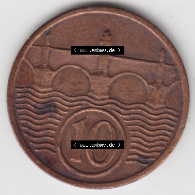 Münzen Tschechoslowakei (Land wurde 1992 aufgelöst), Umlaufmünze 1922-1938, 10 h, Heller, Haleru 1938 (2) Sammlung