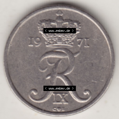 Münzen Dänemark / Danmark Eurovorläufer, Umlaufmünze vor Euroeinführung 1960-1972, 10 Öre 1971 (Stück 2) (1) Sammlung