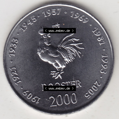 Münzen aus Afrika Somalia, Republik Umlaufmünze 2000-2000, 1 Schilling / Shilling / Scellini Lunar / Chinesische Tierkreiszeichen... Sammlung