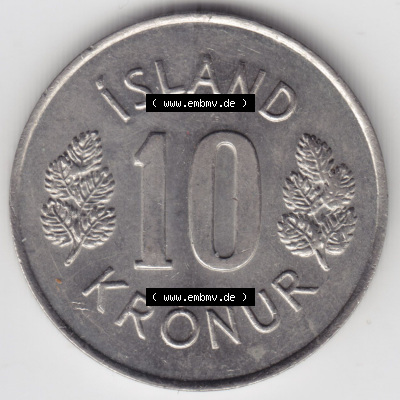 Münzen Island Eurovorläufer, Umlaufmünze vor Euroeinführung 1967-1980, 10 Kronur, Kronen 1980 (2) Sammlung