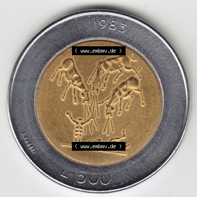 Münzen San Marino / Saint Marin Eurovorläufer, Sondermünze vor Euroeinführung 1983-1983, 500 Lire Bedrohung durch einen Atomkrieg... Sammlung