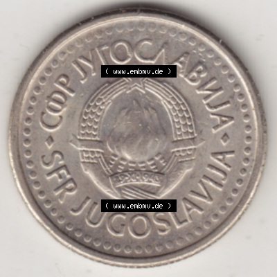 Münzen Jugoslawien (Land wurde 2003 aufgelöst), Umlaufmünze 1990-1991, 1 Dinar 1990 (1) Sammlung
