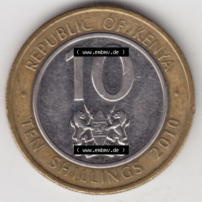 Münzen aus Afrika Kenia / Kenya Umlaufmünze 2010-2010, 10 Schilling - Shillings 2010 (1) Sammlung