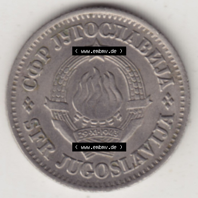 Münzen Jugoslawien (Land wurde 2003 aufgelöst), Umlaufmünze 1968-1968, 1 Dinar 1968 (1) Sammlung