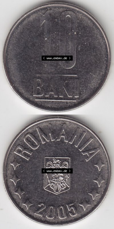Münzen Rumänien / România Eurovorläufer, Umlaufmünze vor Euroeinführung 2005-2012, 10 Bani 2005 (4) Sammlung