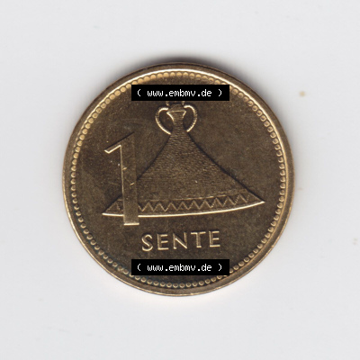 Münzen aus Afrika Lesotho Umlaufmünze 1992-1992, 1 Sente (2) Sammlung