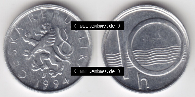 Münzen Tschechische Republik / Tschechin Eurovorläufer, Umlaufmünze vor Euroeinführung 1993-2005, 10 h, 10 Heller 1994 (3) Sammlung