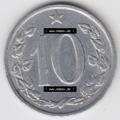 Münzen Tschechoslowakei (Land wurde 1992 aufgelöst), Umlaufmünze 1961-1971, 10 h, Haleru, Heller 1967 (2) Sammlung