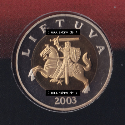 Münzen Litauen Eurovorläufer, Umlaufmünze vor Euroeinführung 1998-2014, 5 Litai 2003 (1) Sammlung