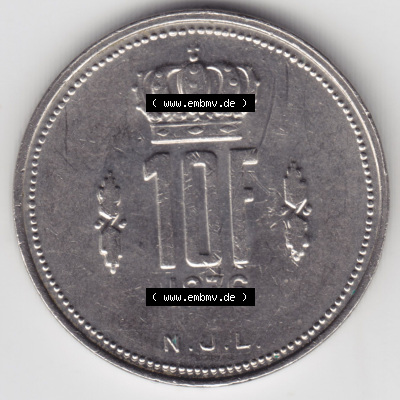Münzen Luxemburg / Lëtzebuerg Eurovorläufer, Umlaufmünze vor Euroeinführung 1971-1980, 10 F, Francs, Franken 1976 (1) Sammlung