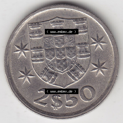Münzen Portugal Eurovorläufer, Umlaufmünze vor Euroeinführung 1963-1985, 2,50 Escudos 1978 (1) Sammlung