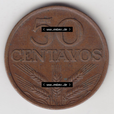 Münzen Portugal Eurovorläufer, Umlaufmünze vor Euroeinführung 1969-1979, 50 Centavos 1974 (2) Sammlung