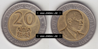 Münzen aus Afrika Kenia / Kenya Umlaufmünze 1998-1998, 20 Schilling - Shillings 1998 (3) Sammlung