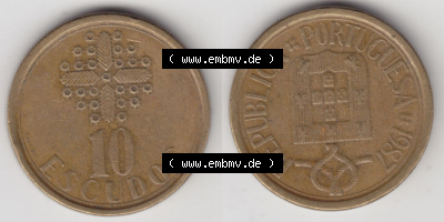Münzen Portugal Eurovorläufer, Umlaufmünze vor Euroeinführung 1986-2001, 10 Escudos 1987 (3) Sammlung