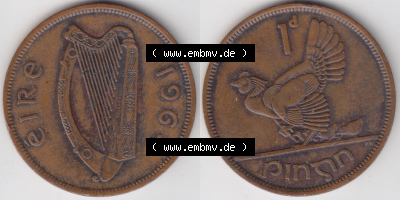 Münzen Irland Eurovorläufer, Umlaufmünze vor Euroeinführung 1940-1968, 1 Penny 1964 (3) Sammlung