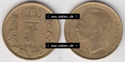 Münzen Luxemburg / Lëtzebuerg Eurovorläufer, Umlaufmünze vor Euroeinführung 1986-1988, 5 F, Francs, Franken 1987 (3) Sammlung