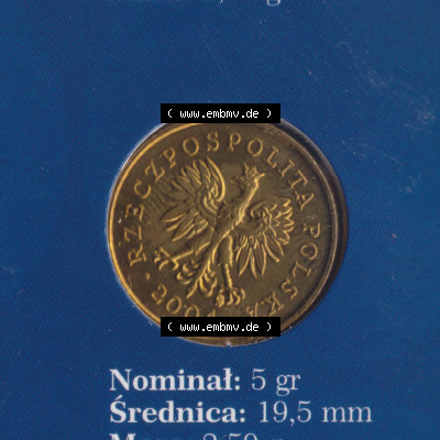 Münzen Polen / Polska Eurovorläufer, Umlaufmünze vor Euroeinführung 2004, 5 Groszy (1) Sammlung