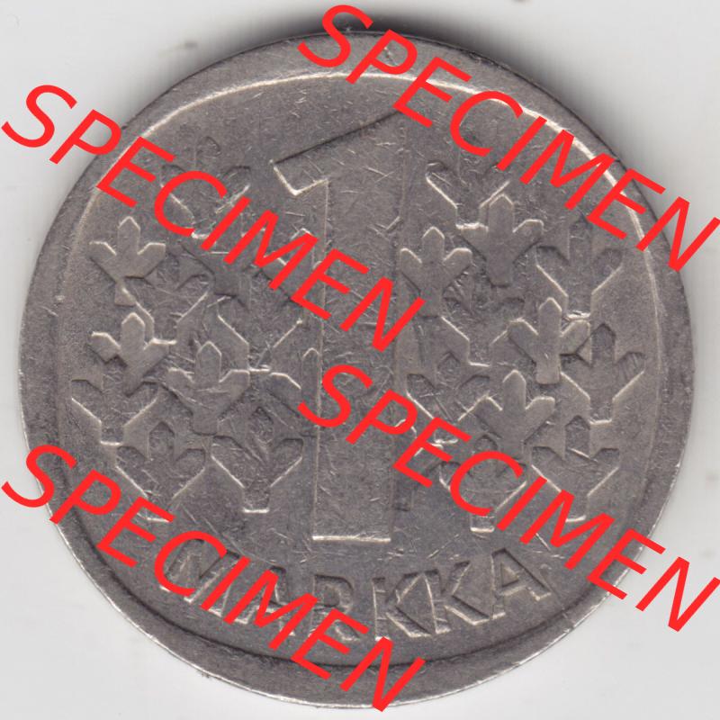 Münzen Finnland / SUOMI Eurovorläufer, Umlaufmünze vor Euroeinführung 1969-1993, 1 Markka. Vorderseite einer Münze aus Finnland SUOMI in Europa als Digitales... Sammlung