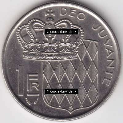 Münzen Monaco / Mu̍negu Eurovorläufer, Umlaufmünze vor Euroeinführung 1960-1995, 1 Fr, Franc, Franken Rainier III Prince... Sammlung