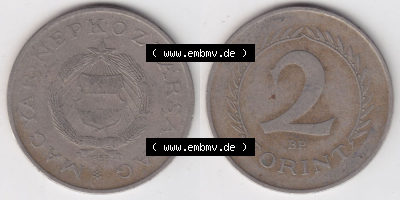 Münzen Ungarn / Magyarország Eurovorläufer, Umlaufmünze vor Euroeinführung 1957-1962, 2 Forint 1957 (3) Sammlung