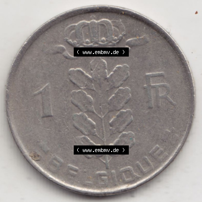Münzen Belgien Eurovorläufer, Umlaufmünze vor Euroeinführung 1950-1988, 1 Francs-Franken 1967 Belgique (1) Sammlung