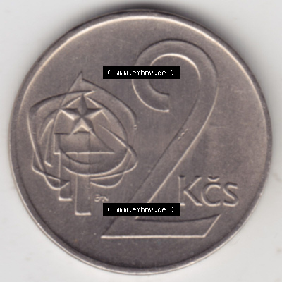Münzen Tschechoslowakei (Land wurde 1992 aufgelöst), Umlaufmünze 1972-1990, 2 Kronen 1973 (2) Sammlung