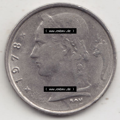 Münzen Belgien Eurovorläufer, Umlaufmünze vor Euroeinführung 1950-1988, 1 Francs-Franken 1978 Belgie (2) Sammlung