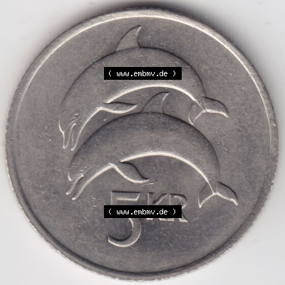 Münzen Island Eurovorläufer, Umlaufmünze vor Euroeinführung 1981-1992, 5 KR Kronur, Kronen 1981 (2) Sammlung
