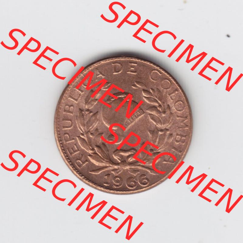 Münzen aus Amerika Kolumbien / Columbia Umlaufmünze 1966, 1 I Centavo (2) Sammlung
