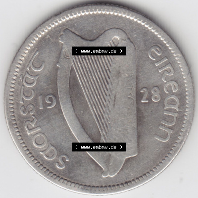 Münzen Irland Eurovorläufer, Umlaufmünze vor Euroeinführung 1928-1937, 1 Schilling, Scillins 1928 (1) Sammlung