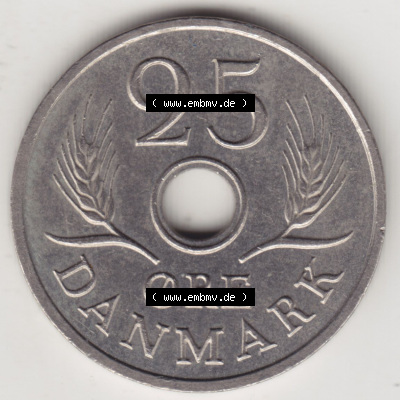 Münzen Dänemark / Danmark Eurovorläufer, Umlaufmünze vor Euroeinführung 1966-1972, 25 Öre 1968 I (2) Sammlung