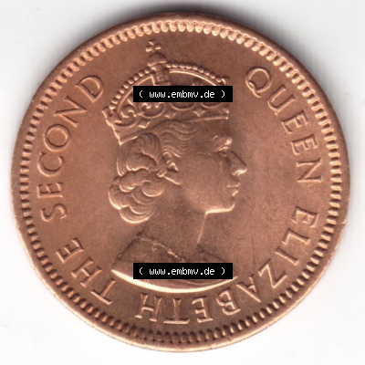 Münzen aus Afrika Mauritius Umlaufmünze 1953-1978, 1 Cent 1975 (2) Sammlung