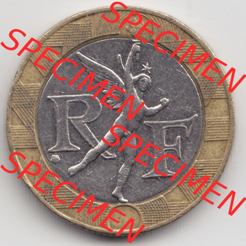 Münzen Frankreich Eurovorläufer, Umlaufmünze vor Euroeinführung 1991, 10 Francs. Rückseite einer Münze aus Europa als Digitales Bild / Bildmaterial... Sammlung