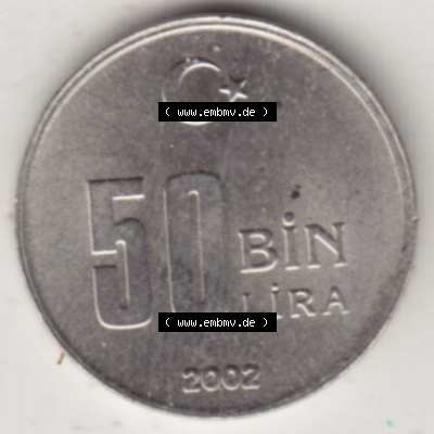 Münzen Türkei / Türkiye Eurovorläufer, Umlaufmünze vor Euroeinführung 2001-2004, 500000 Lira 2002 (2) Sammlung