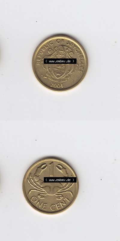 Münzen aus Afrika Seychellen / Seychelles Umlaufmünze 1982-2004, 1 One Cent 2004 (4) Sammlung