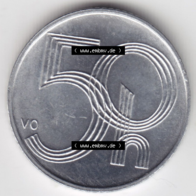 Münzen Tschechische Republik / Tschechin Eurovorläufer, Umlaufmünze vor Euroeinführung 1993-2009, 50 h, 50 Heller 2001 (2) Sammlung