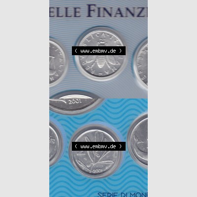 Münzen Italien / Italia Eurovorläufer, Umlaufmünze vor Euroeinführung 1953-2001, 2 Lira-Lire Insekt Münze 2001 (4) Sammlung