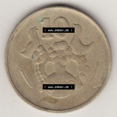 Münzen Zypern / Cyprus Eurovorläufer, Umlaufmünze vor Euroeinführung 1983-1983, 10 Cent (6) Sammlung