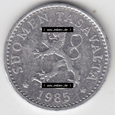 Münzen Finnland / SUOMI Eurovorläufer, Umlaufmünze vor Euroeinführung 1983-1990, 10 Penniä. Rückseite einer Münze aus Finnland... Sammlung