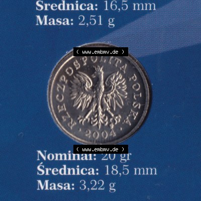 Münzen Polen / Polska Eurovorläufer, Umlaufmünze vor Euroeinführung 2004, 20 Groszy (1) Sammlung