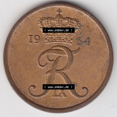 Münzen Dänemark / Danmark Eurovorläufer, Umlaufmünze vor Euroeinführung 1964, 5 Öre (2) Sammlung