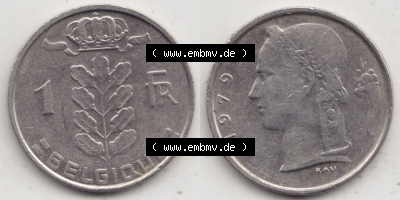 Münzen Belgien Eurovorläufer, Umlaufmünze vor Euroeinführung 1950-1988, 1 Francs-Franken 1979 Belgique (3) Sammlung