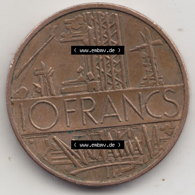 Münzen Frankreich Eurovorläufer, Umlaufmünze vor Euroeinführung 1974-1987, 10 Franken-Francs 1984. Vorderseite einer Münze... Sammlung