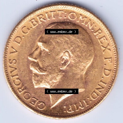 Münzen Großbritannien Eurovorläufer, Umlaufmünze vor Euroeinführung 1911-1927, 1 Pfund Sovereign Goldmünze in Gold (2) Sammlung